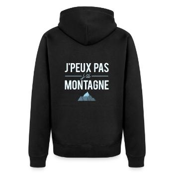 J'Peux Pas J'ai Montagne Grimpeur Humour - Veste à capuche bio Premium Unisexe - noir - Dos - Nico (187cm)