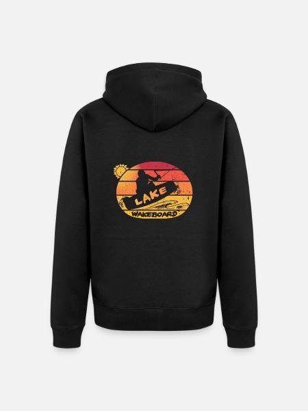 Wakeboard, Sun - Unisex Premium Bio Zip Hoodie - Schwarz