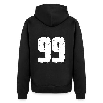 99 Nombre Vintage - Veste à capuche bio Premium Unisexe - noir - Dos - Nico (187cm)