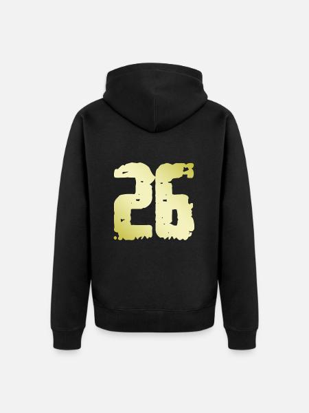 26 Number Vintage - Unisex Premium Organic Zip Hoodie - black