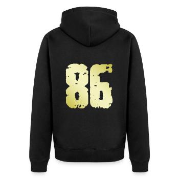 86 Number Vintage - Unisex Premium Organic Zip Hoodie - black - Back - Nico (187cm)