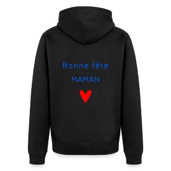 BONNE FÊTE. FÊTE DES MÈRES. FÊTE DES PÈRES. FÊTE - Veste à capuche bio Premium Unisexe - noir - Dos - Nico (187cm)