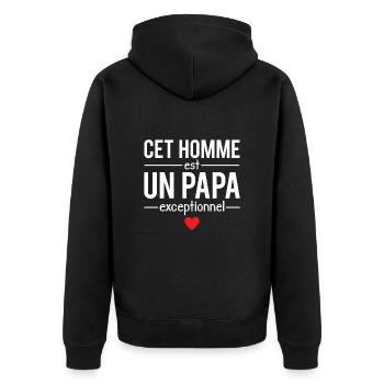 Cet homme est un papa exceptionnel fête des pères - Veste à capuche bio Premium Unisexe - noir - Dos - Nico (187cm)