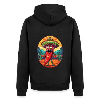 5 de Mayo Party Drinko de Mayo Chili Sombrero - Unisex Premium Organic Zip Hoodie - black - Back - Nico (187cm)