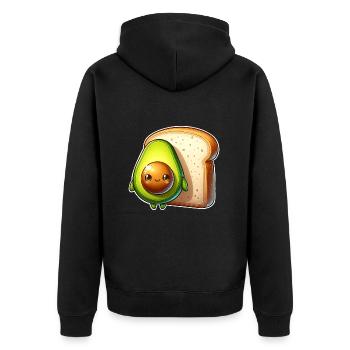 Avocado Toast - Unisex Premium Bio Zip Hoodie - Schwarz - Hinten - Nico (187cm)