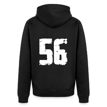 56 Number Vintage - Unisex Premium Organic Zip Hoodie - black - Back - Nico (187cm)