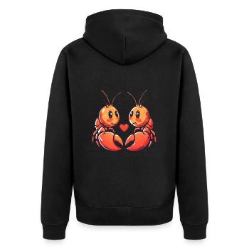 Homard Crabe Couple Amour Saint Valentin - Veste à capuche bio Premium Unisexe - noir - Dos - Nico (187cm)