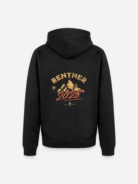 Rentner 2028 - Unisex Premium Bio Zip Hoodie - Schwarz