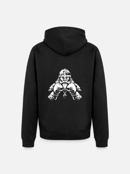 Viking Boxer Martial Arts MMA - Unisex Premium Organic Zip Hoodie - black