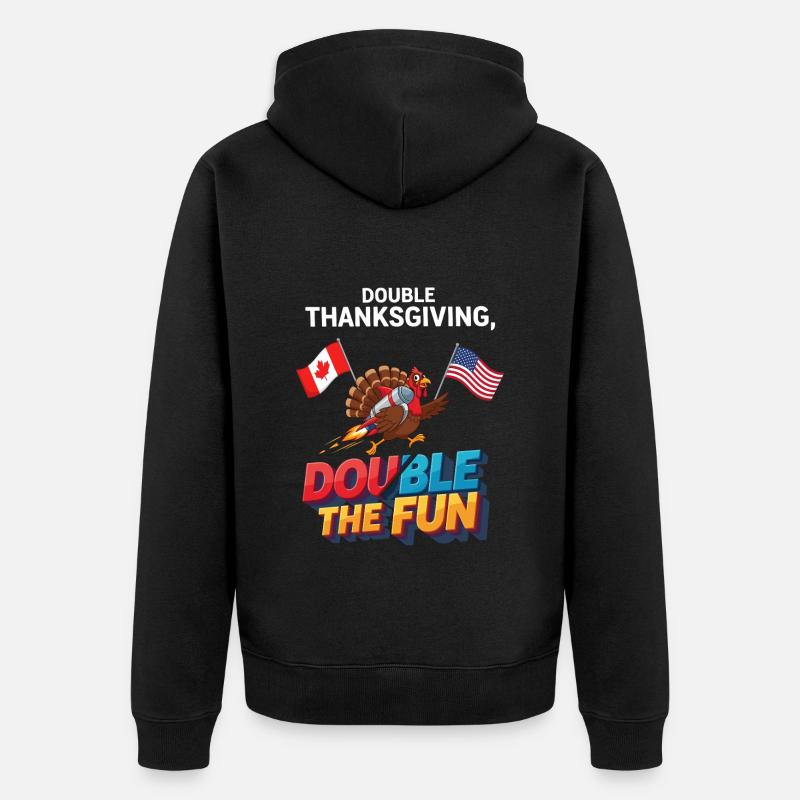 Double Thanksgiving Fun - Unisex Premium Bio Zip Hoodie - Schwarz
