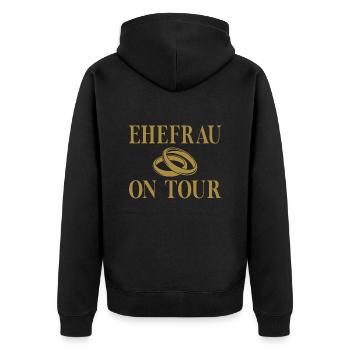 Hochzeit Heirat Junggesellenabschied Ehefrau - Unisex Premium Bio Zip Hoodie - Schwarz - Hinten - Nico (187cm)