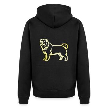 Chow Chow Silhouette de chien - Veste à capuche bio Premium Unisexe - noir - Dos - Nico (187cm)