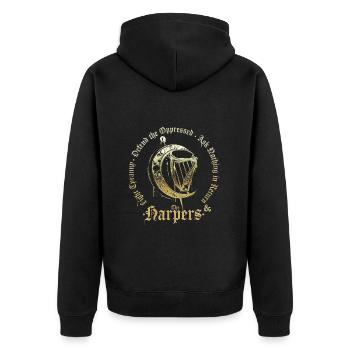 Dungeons & Dragons The Harpers Logo - Unisex Premium Organic Zip Hoodie - black - Back - Nico (187cm)
