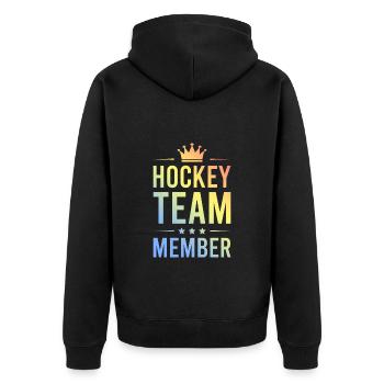 Hockey Team Bunt - Unisex Premium Organic Zip Hoodie - black - Back - Nico (187cm)