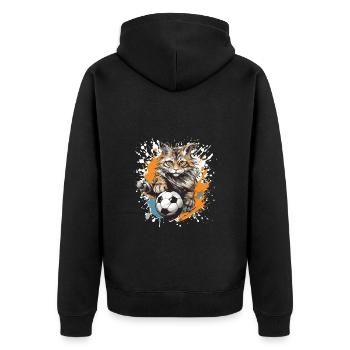 Équipe sportive de football chat - Veste à capuche bio Premium Unisexe - noir - Dos - Nico (187cm)