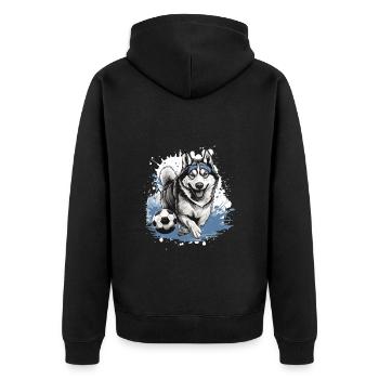 Équipe sportive de football Husky Dog - Veste à capuche bio Premium Unisexe - noir - Dos - Nico (187cm)