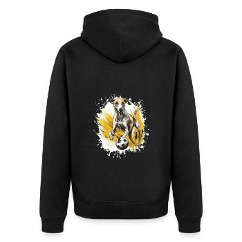 Greyhound Dog Soccer Sports Team - Unisex Premium Organic Zip Hoodie - black - Back - Nico (187cm)