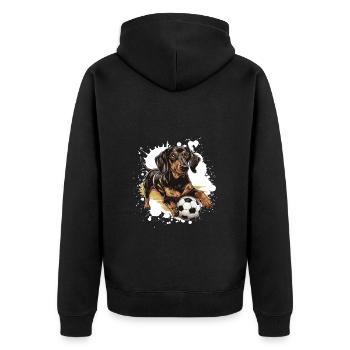 Teckel Chien Teckel Football Sports - Veste à capuche bio Premium Unisexe - noir - Dos - Nico (187cm)