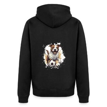 Staffordshire Bull Terrier Chien Football - Veste à capuche bio Premium Unisexe - noir - Dos - Nico (187cm)