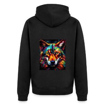 Portrait de loup - Veste à capuche bio Premium Unisexe - noir - Dos - Nico (187cm)