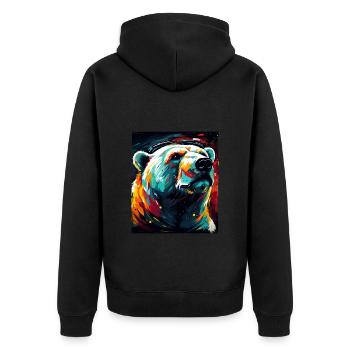 Portrait d’ours polaire Ours polaire - Veste à capuche bio Premium Unisexe - noir - Dos - Nico (187cm)