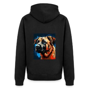 Kangal Hund Portrait - Unisex Premium Bio Zip Hoodie - Schwarz - Hinten - Nico (187cm)