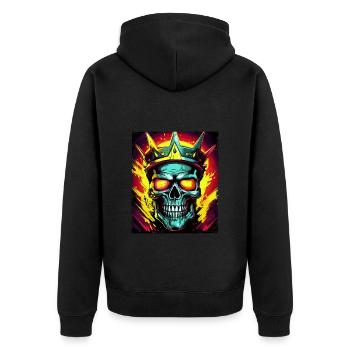 Couronne de Roi Crâne - Veste à capuche bio Premium Unisexe - noir - Dos - Nico (187cm)