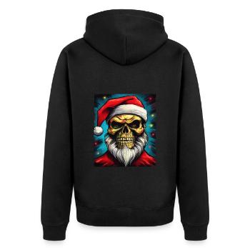 Santa Claus Skull - Unisex Premium Organic Zip Hoodie - black - Back - Nico (187cm)