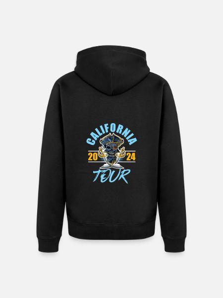 California 2024 Skeleton - Unisex Premium Organic Zip Hoodie - black