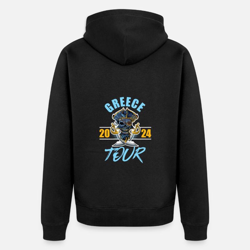 Grèce 2024 Skeleton - Veste à capuche bio Premium Unisexe - noir