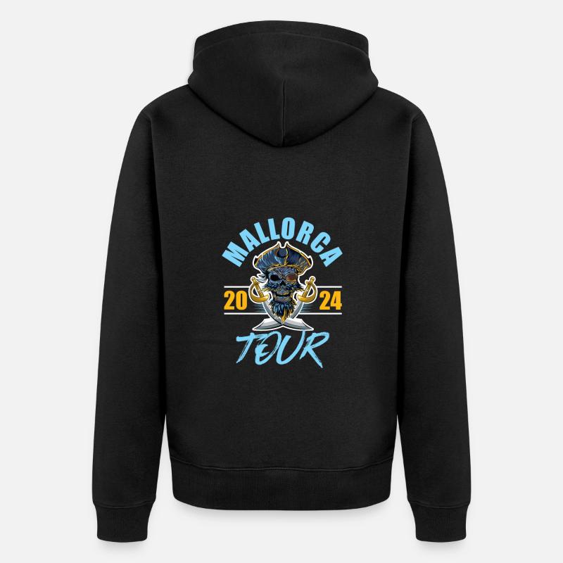 Majorque 2024 Skeleton - Veste à capuche bio Premium Unisexe - noir