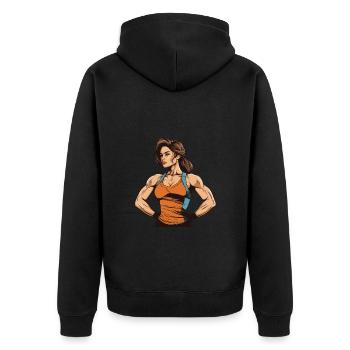 Femme Fitness Muscles Gym Fille - Veste à capuche bio Premium Unisexe - noir - Dos - Nico (187cm)