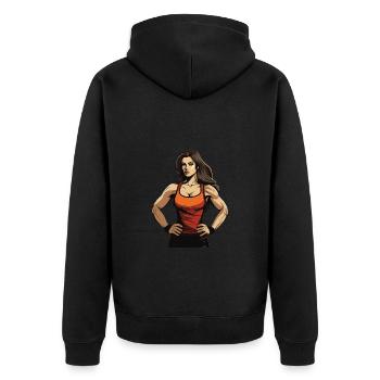 Femme Muscles Fille Fitness - Veste à capuche bio Premium Unisexe - noir - Dos - Nico (187cm)