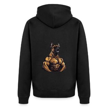 Gymnase d’entraînement des muscles du chien - Veste à capuche bio Premium Unisexe - noir - Dos - Nico (187cm)