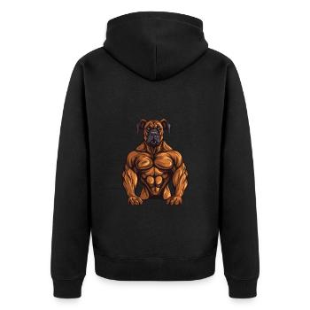 Remise en forme musculaire du chien - Veste à capuche bio Premium Unisexe - noir - Dos - Nico (187cm)