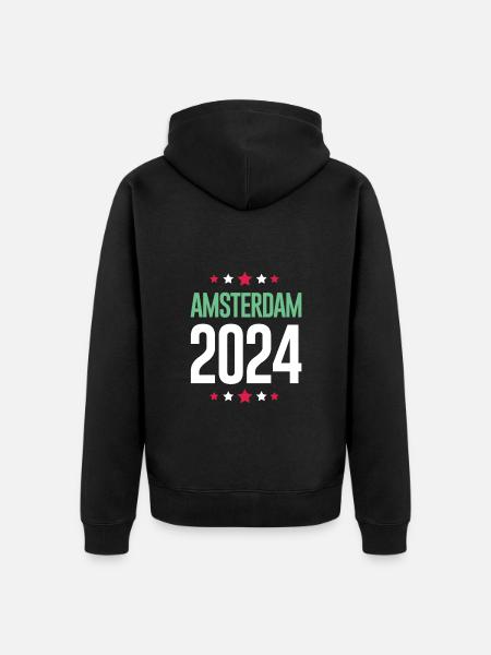 Amsterdam 2024 Holiday - Unisex Premium Organic Zip Hoodie - black