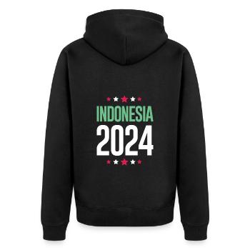 Jours fériés Indonésie 2024 - Veste à capuche bio Premium Unisexe - noir - Dos - Nico (187cm)