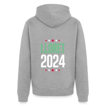 Jours fériés Lloret De Mar 2024 - Veste à capuche bio Premium Unisexe - gris chiné - Dos - Nico (187cm)