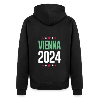 Vienna 2024 Vienna Holidays - Unisex Premium Organic Zip Hoodie - black - Back - Nico (187cm)