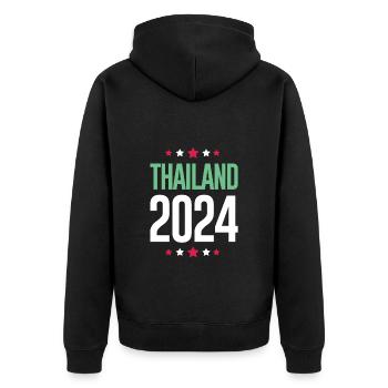 Jours fériés Thaïlande 2024 - Veste à capuche bio Premium Unisexe - noir - Dos - Nico (187cm)