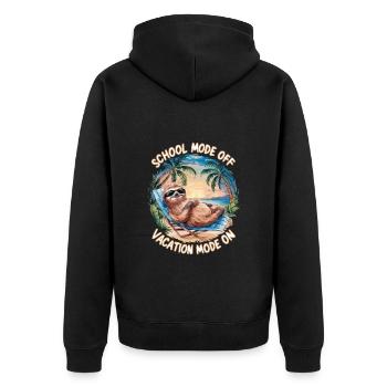 Last day of school Vacation mode on - Unisex Premium Organic Zip Hoodie - black - Back - Nico (187cm)