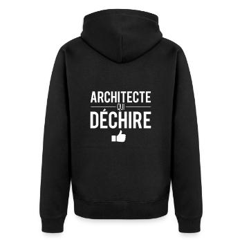 Cadeau architecte qui déchire métier architecture - Veste à capuche bio Premium Unisexe - noir - Dos - Nico (187cm)