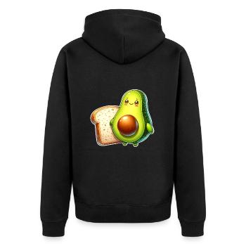 Avocado Toast - Unisex Premium Bio Zip Hoodie - Schwarz - Hinten - Nico (187cm)