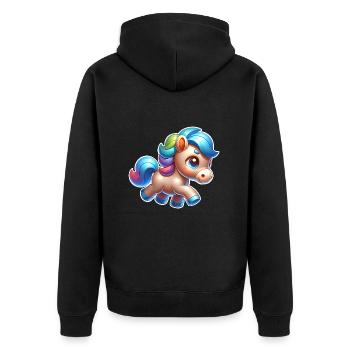 Poney - Veste à capuche bio Premium Unisexe - noir - Dos - Nico (187cm)