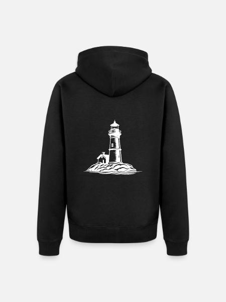 Lighthouse Coast Icon - Unisex Premium Organic Zip Hoodie - black