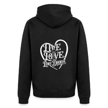 Life Love Line Dance Dancing Dance Sport - Unisex Premium Organic Zip Hoodie - black - Back - Nico (187cm)