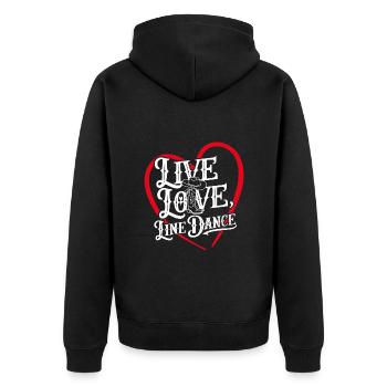 Life Love Line Dance Dancing Dance Sport - Unisex Premium Organic Zip Hoodie - black - Back - Nico (187cm)