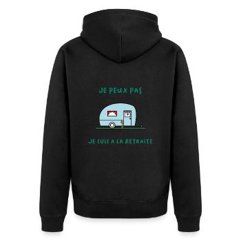 JE PEUX PAS JE SUIS A LA RETRAITE. CARAVANE - Veste à capuche bio Premium Unisexe - noir - Dos - Nico (187cm)