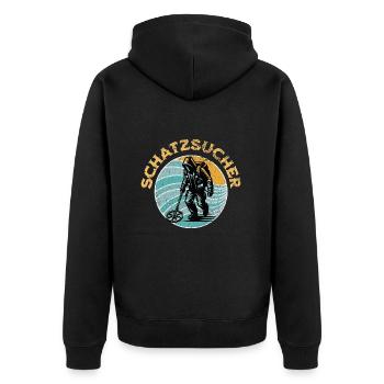 Sondeln Metalldetektor - Unisex Premium Bio Zip Hoodie - Schwarz - Hinten - Nico (187cm)