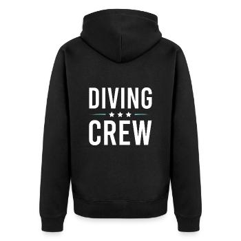 Diving Crew - Unisex Premium Organic Zip Hoodie - black - Back - Nico (187cm)